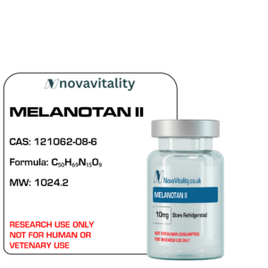 Melanotan 2 (Ac-Nle-c[Asp-His-DPhe-Arg-Trp-Lys]-NH₂) research peptide: cyclic MC1R/MC4R superagonist for melanocortin receptor bias and energy homeostasis studies — RUO, UK MHRA-compliant research supply.